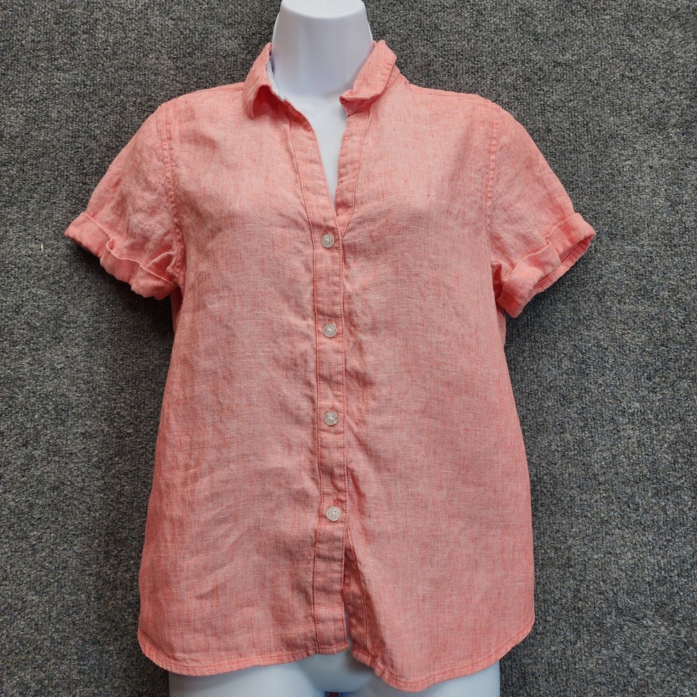 Tommy Bahama‎ Women's 100% Linen Camp Shirt Coastal Resort Button Up Top XS